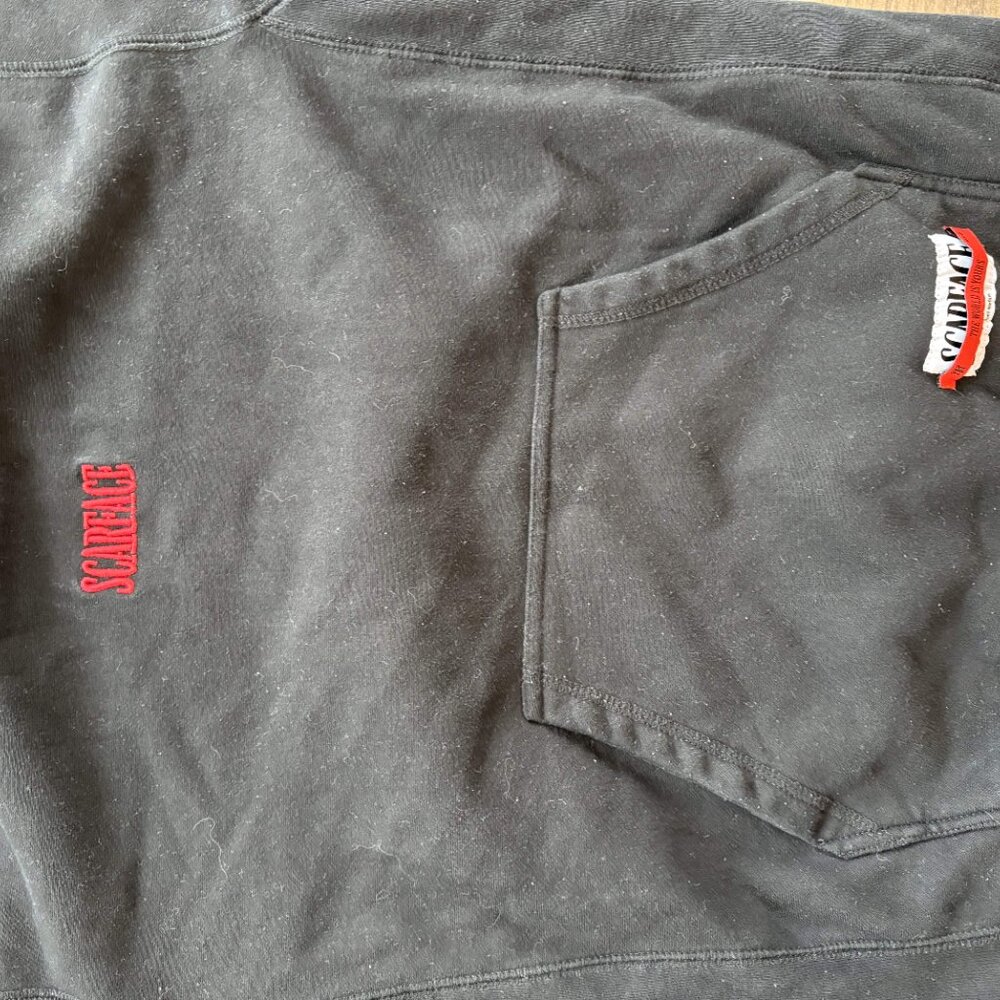 Scarface X Shoe Palace PULLOVER HOODIE LARGE Black Tony Montana Movie Poster - Picture 11 of 12